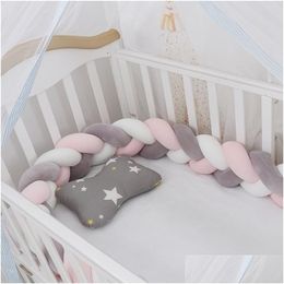 Bed Rails 100Cm Bed Braid Knot Pillow Cushion Bumper For Infant Kids Crib Protector Cot Room Decor Anti-Collision 29 Drop Delivery Bab Dhduc