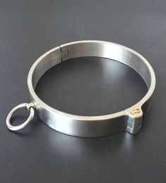 New Lock Design Stainless Steel Slave Collar Bondage Restraints Gear BDSM Sex Toys For Women Men Adult Game3211826