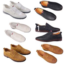 Casual shoes for men's spring new trend versatile online shoes for men's anti slip soft sole breathable leather shoes white 40