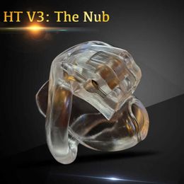 The Nub of HT V3 Male Resin Device,Cock Cage with 4 Size Penis Ring,Cock Ring,Adult Game, Belt,A380-0 Y2011184954682