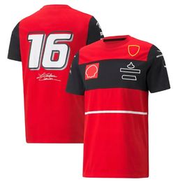 New Racing Suit F1 Custom T-shirt Red Short-sleeved Team Uniform lapel quick-drying top