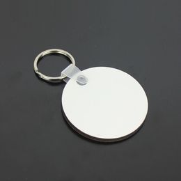 Whole 10pcs Circle MDF Blank Key Chain Sublimation Wooden Key Ring For Heat Press Transfer Po Logo Promotional gift- sh235S