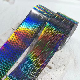 120m Fish Scale Laser Nail Foils for Metal Transfer Paper Laser Manicure Chameleon Wraps Auroral Nail Decorations 240301