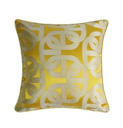 Contemporary Yellow Geometric Interior Decorative Pillow Case Square Floor Sofa Chair Home Deco Jacquard Woven Bedding Cushion Cov7762216