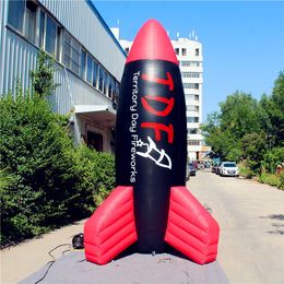 4 m High Giant Inflatable Balloon Rocket Model With Blower for 2023 Nightclub Stage Event Decoration