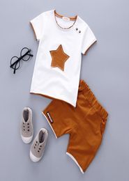 Summer Children clothing Baby Girl Clothes Kids Toddler Boys Clothing Tracksuits Cotton TshirtsShorts Cute Stars Set 2PCS2766264