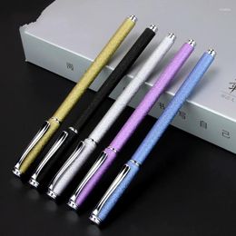 Pcs Office High Quality Color Metal Gift Stainless Steel Thread Popcorn Matte Black Golden Gel Pen School Supplies