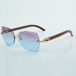 New natural birch high-quality sunglasses 8300817 with original wooden arms, fashionable micro carved lens size 60-18-135mm