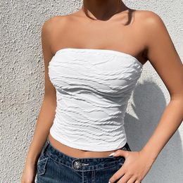 Women's Tanks Women Sexy Halter Tops Backless Ruched See Through Tank Top Summer Sleeveless Crop Camisole Streetwear Female Shirt Clothes