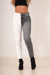 Jeans 2021 New White and Grey Stitched Jeans For Women Fashion High Waist Denim Straight Pants Street Trendy Trousers S2XL Drop ship