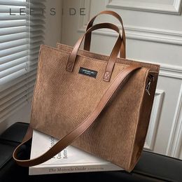 LEFTSIDE Handbags for Office Women Shoulder Crossbody Bag Vintage Shopper Shopping Bags Ladies Winter 240306