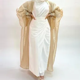 Ethnic Clothing Ramadan Satin Abaya Muslim Women Slim Underdress Long Maxi Dress Turkey Arabic Islam Dubai Kaftan Robe Vestidos Gowns