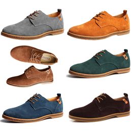 New men's casual shoes 45 suede leather shoes 46 47 large men's shoes lace up cotton fabric 38