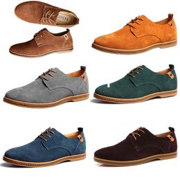 New men's casual shoes suede leather shoes 46 47 large men's shoes lace up cotton fabric pvc cool non-silp spring fall 43