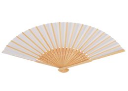 Folding Paper Hand Fan Custom Decoration Halloween Ladies Baby Shower Wedding Favors Gift Birthday Party White3959699