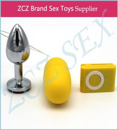 ZCZ Stainless steel butt plug and MP3 vibration Masturbators Insert Stainless Steel Metal Plated Jeweled Sexy Stopper CR02559172447