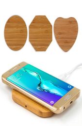 Portable Qi Wireless Charger Slim Wood Charging Pad For 12 8 X Max Phone Chargers s21 S6 S7 S9 S105556060