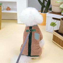 Dog Apparel Pet Clothing Plaid Clothes Cozy Winter Jumpsuits Comfortable Cat With Easy Zipper For Warmth Weather