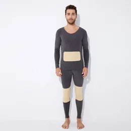 Men's Thermal Underwear With No Trace Fine Ground Fleece Winter Long Johns Thick Men Sets