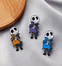 Jack Skellington Enamel Badges Nightmare before Christmas Oogie Boogie Pumpkin King Halloween Movie Jewelry Brooches Lapel Pins 3 5077735