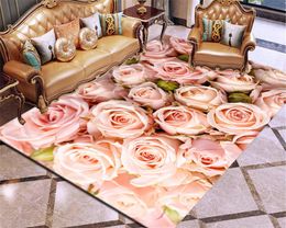 3D Printing Carpet Rose Flower Rug Multicolor Pink Red Wedding Carpet Antislip Living Room Carpet Large Girls Room Mat Home T200116347155