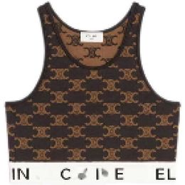 Women's Tanks Summer striped letter webbing sports vest wear short halter Spice girl top luxury brand, famous designer star with the same style 240302