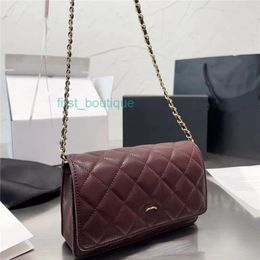 Luxury Womens Bags Fashionable Versatile Brand Classic Caviar Diamond Grid Chain Crossbody Bag