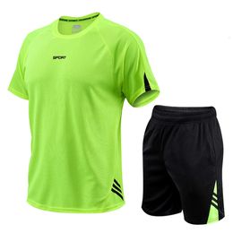 Sports Suit Men's Short Sleeved Quick Drying Running Basketball Football Summer Training Fiess Clothes Morning