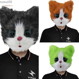 Designer Masks Halloween Latex Mask Cat Head Mask Latex Animal Mask Novelty Party Costume Performances Dress Up Props