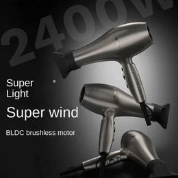 Hair Dryers Professional Hair Dryer Hair Salon Dedicated 2400W High Power Hair Dryer Negative Ions Large Wind Blow Dryer 3 Gears Q240306