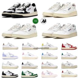 2024 Fashion Designer Running Shoe Autries Medalist Action two-tone leather suede Low American Men's and women's White Rose suede red White Casual outdoor sneakers