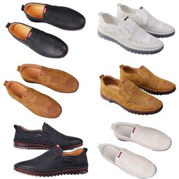 Casual shoes for men's spring new trend versatile online shoes for men's anti slip soft sole breathable leather shoes 44