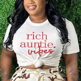 T-Shirt Rich Auntie Vibes Motivational Graphic T Shirts Women Cotton High Quality Graphic Tee Religious Tshirts Bible Verse Tshi