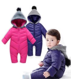 018M Newborn Infant Winter Jumpsuit For Baby Snowsuit Snow Coats Baby Boys Girls Romper Warm Overalls Children Cotton Clothes 2012523794
