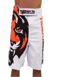 White 2015 Men039s Tiger Muay Thai MMA Shorts combat sports boxing pants muay thai boxing shorts kick shorts boxing pants C02224753335