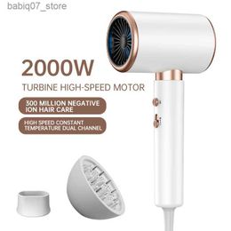 Hair Dryers 2000W high-speed motor anion hair dryer quiet portable mini with diffuser suitable for dormitory travel Q240306