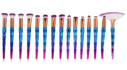 In StockProfessional 15PCSset Unicorn Makeup Brushes Set Foundation Blending Powder Contour Concealer Blush Cosmetic Brush1553121