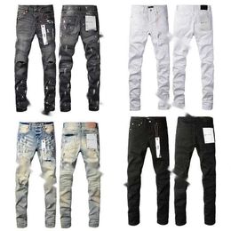 Purple Designer Mens Jeans High Street Jeans mens Embroidery pants Womens Oversize Ripped Patch Hole Denim Straight Fashion Streetwear slim MFG4