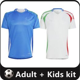 Italy 24 25 Soccer Jerseys Alessandro Buongiorno Andrea Cambiaso Federico Gatti Giacomo Bonaventura Jorginho Bryan Cristante National Team Home Men Kids Kit 4XL