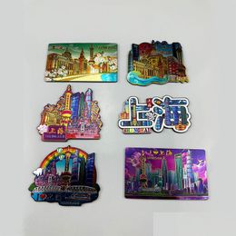 Fridge Magnets Urban Tourism Souvenir Aluminium Foil Magnetic Refrigerator Sticker Shanghai Drop Delivery Home Garden Dhgdh