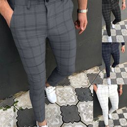 Men Clothing Work Stretch Pants Spring Autumn Fashion Grey Blue Multicolor Casual Trousers Pencil For Business 240305