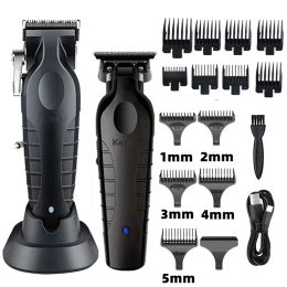 Electric Shavers Kemei 2296 Barber Cordless Hair Trimmer 0mm Zero Gapped Carving Clipper Detailer Professional Finish Cutting Machine LL