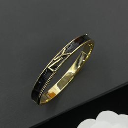 bracelet designer bracelets luxury cuff bangle womens mens fashion Jewellery gold bracelet Black enamel letter Snap bracelet Party Party dinner Jewellery accessories