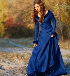 2018 Women Vintage Mediaeval Dress Costume Princess Renaissance Gothic Dress1401854