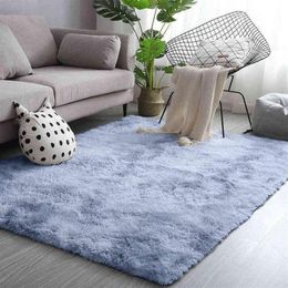 Long wool carpet living room tea table bedroom bay window net red same bedside tie dyed silk floor mat246w3238984