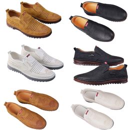 Casual shoes for men's spring new trend versatile online shoes for men's anti slip soft sole breathable leather shoes good 43