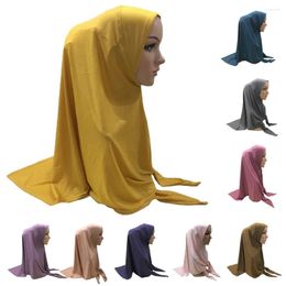 Ethnic Clothing Muslim Women One Piece Amira Instant Scarf Islamic Prayer Hijabs Pull On Ready Made To Wear Headscarf Khimar Shawls Wrap Hat