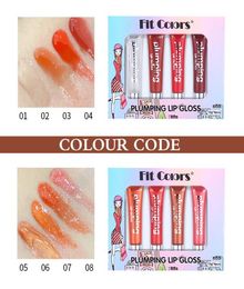 Fit Colours 4pcsset Gloss Plumping Lip Gloss Plumper Moisturiser Plump Volume Shiny Oil LipGloss Set 8 Color1015428