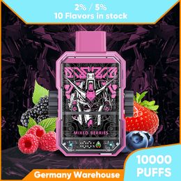 Disposable Mixed Fruit Berry Flavours 10k Puff Vape Prefilled E Cigarette 2% 5% Nic Mesh Coil Eliquid Vaper EU Popular E-Cigar 10000 Puffs Bar