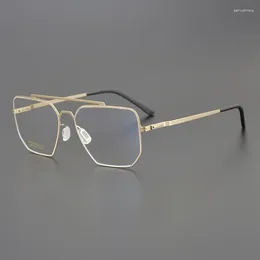 Sunglasses Frames Germany Ultra-light Screwless Glasses Frame Fashion Double Beam Men Women Stainless Steel Prescription Eyewear Myopia